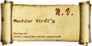 Mechler Virág névjegykártya